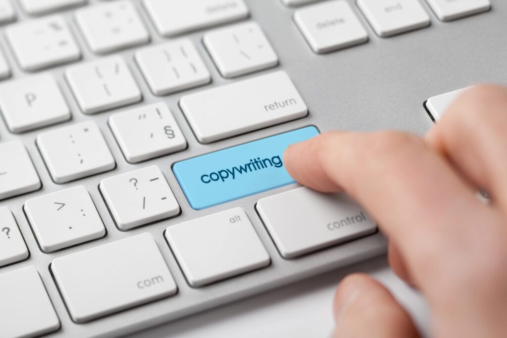 copywriting button highlighted on laptop keyboard